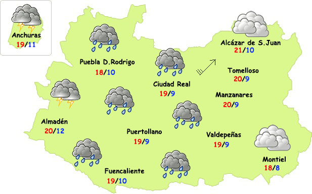 Este viernes seguirá lloviendo en Ciudad Real