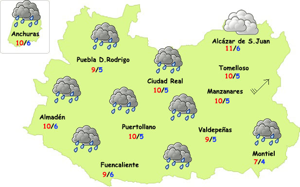El tiempo en Ciudad Real: menos lluvia, más frío