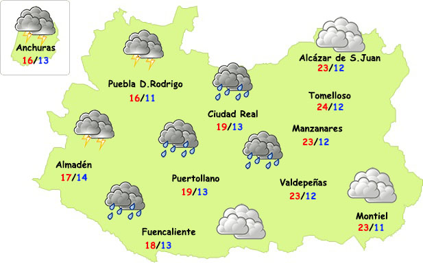 Viernes de lluvia en Ciudad Real
