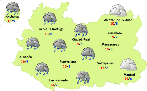 El tiempo en Ciudad Real: algo de lluvia y...¡frío!