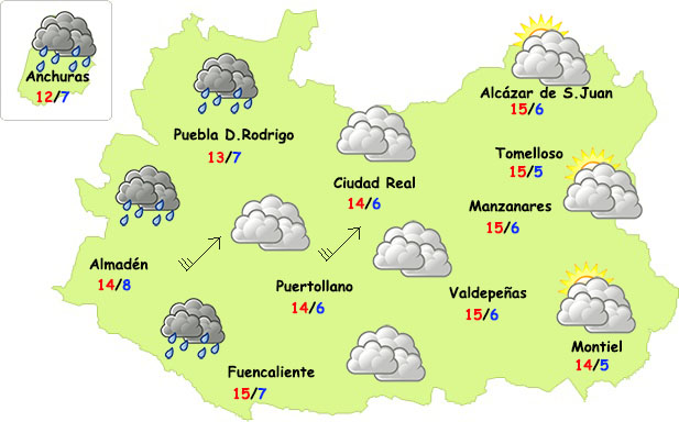Se inicia una semana de lluvias y viento en Ciudad Real