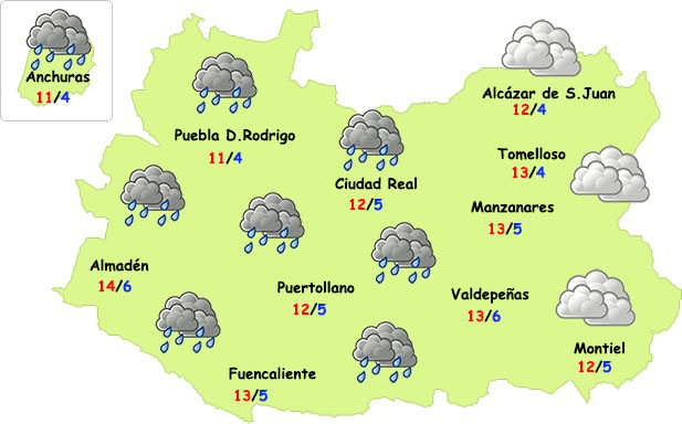 Este lunes regresa la lluvia a Ciudad Real