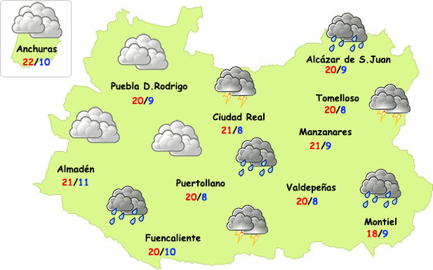 Regresan las lluvias y las tormentas a la provincia de Ciudad Real