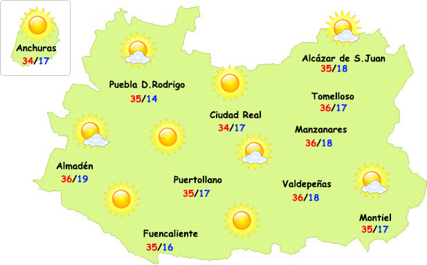 El tiempo en Ciudad Real: viernes más agradable vs. domingo caluroso