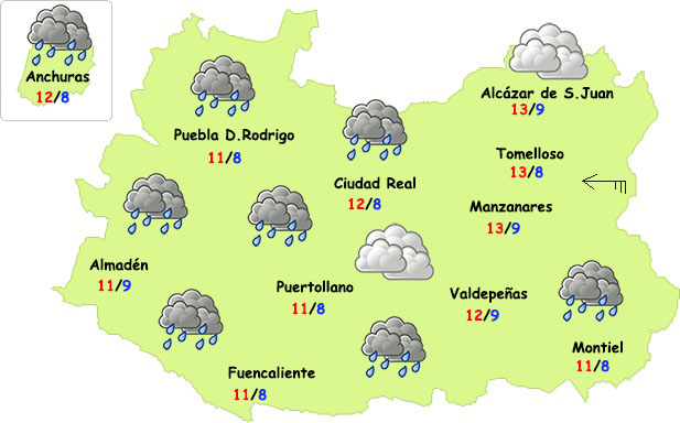 El tiempo en Ciudad Real: menos lluvias el fin de semana