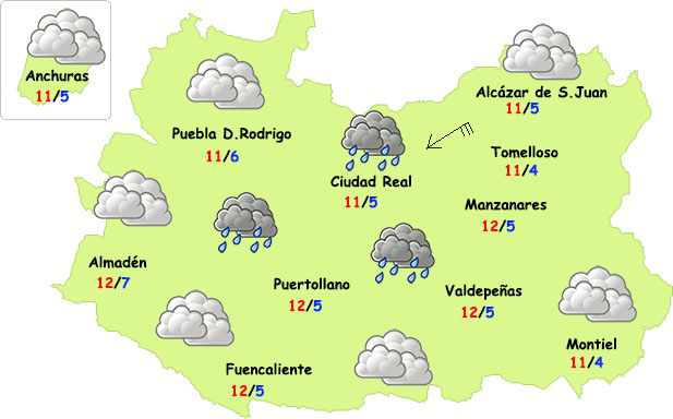 El tiempo en Ciudad Real: posibles lluvias el sábado y vuelta al sol el domingo