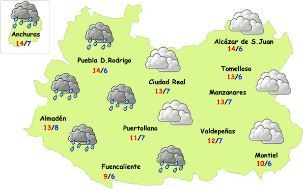 El tiempo en Ciudad Real: breve tregua el sábado y nuevas lluvias el domingo