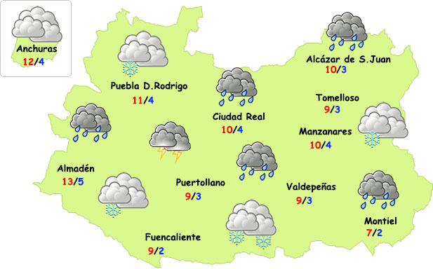 Este miércoles traerá tiempo invernal a la provincia de Ciudad Real