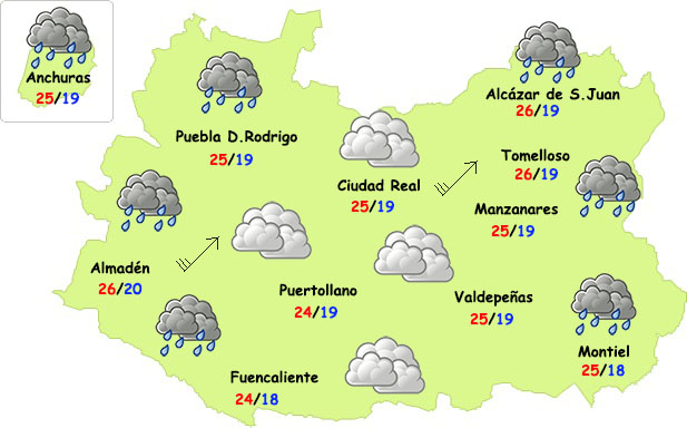 El tiempo en Ciudad Real: posibles lluvias el martes y bajada de temperaturas