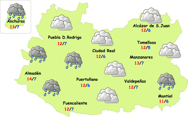 El tiempo en Ciudad Real: lunes y martes con muchas nubes pero pocas precipitaciones