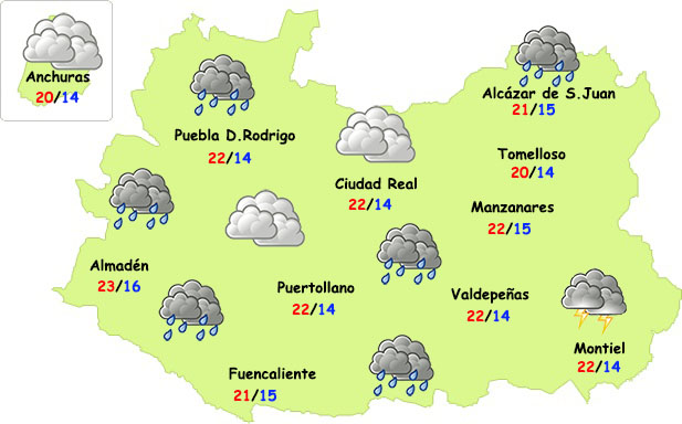 El tiempo en Ciudad Real: miércoles y jueves con nubes, algunas lluvias y bajada de temperaturas