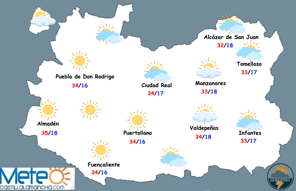 El tiempo en Ciudad Real: seguirá el tiempo estable con calor plenamente veraniego