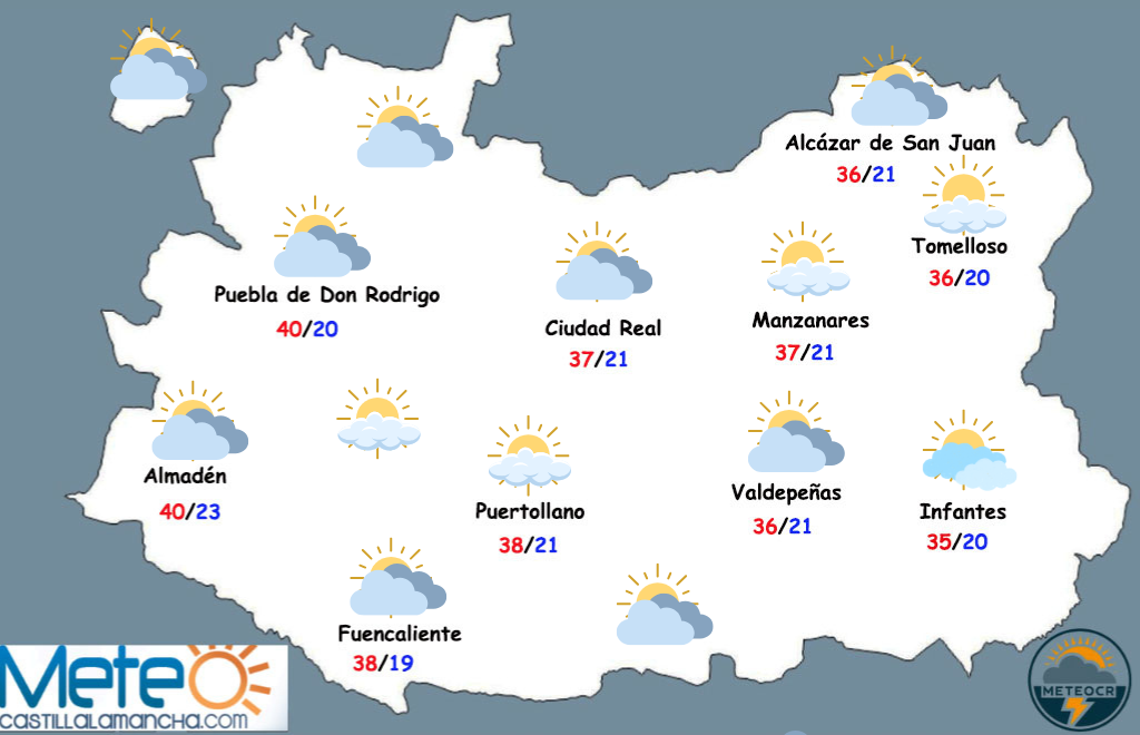 El tiempo en Ciudad Real: nubes de evolución por las tardes con intenso calor de nuevo